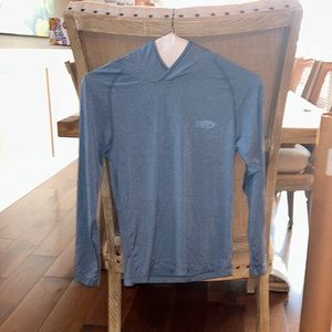 Kids AFTCO Long Sleeve Hoodie, Heather Blue, Small (8), Great Used Condition